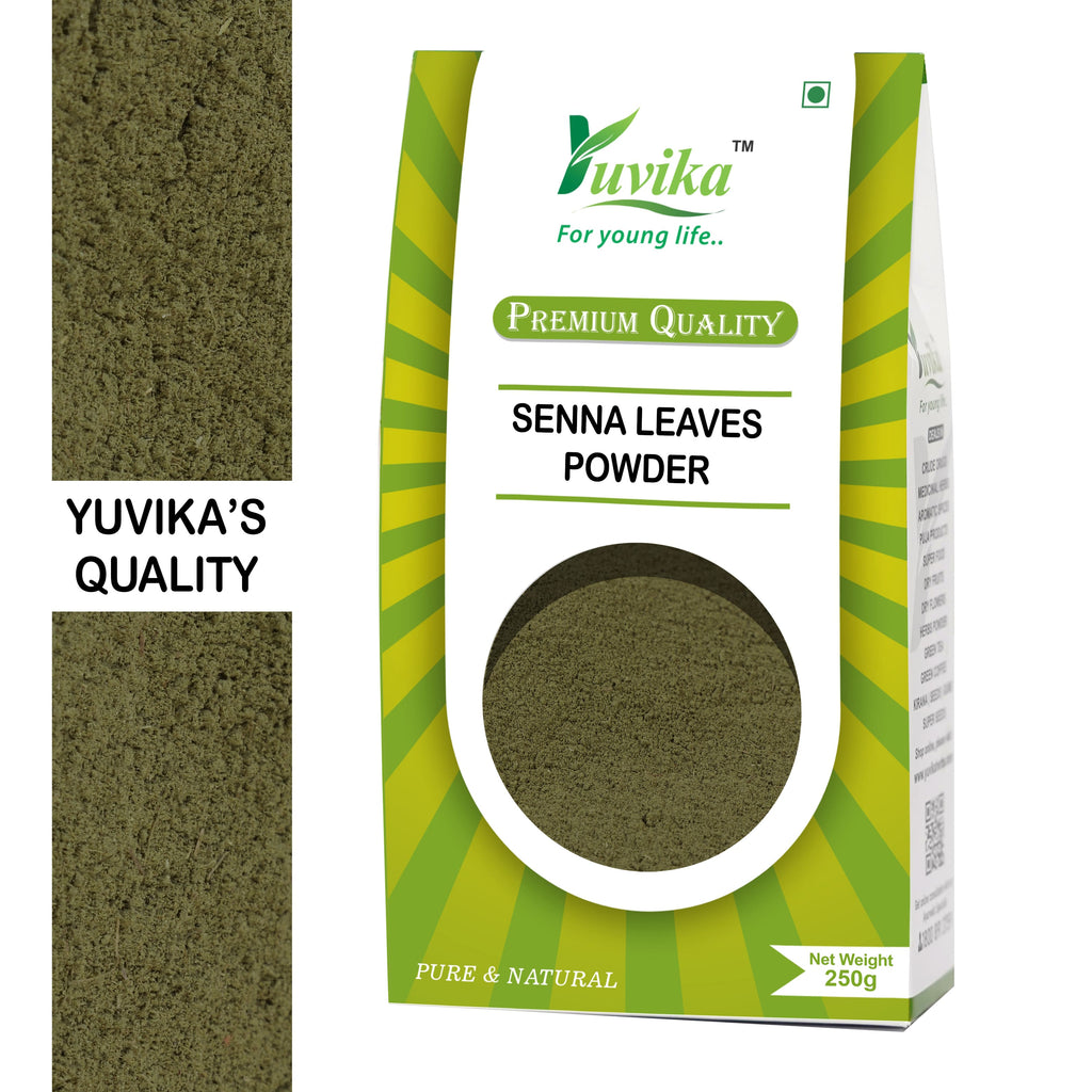 Yuvika Senna Leaves Powder - Sanay Leaves Powder - Cassia Angustifolia - 250gms