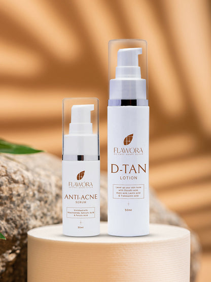 Flawora Set of Anti Acne Serum and D-Tan Lotion