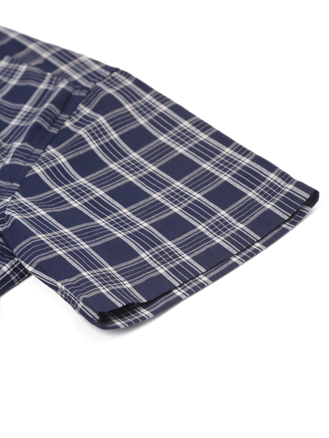 Jainish Men's Cotton Checked Half Sleeve Formal Shirts ( SF 808Blue )