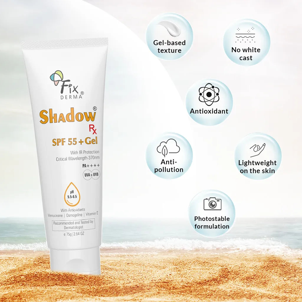 Fixderma Shadow Rx SPF 55+ Gel - 75 gms