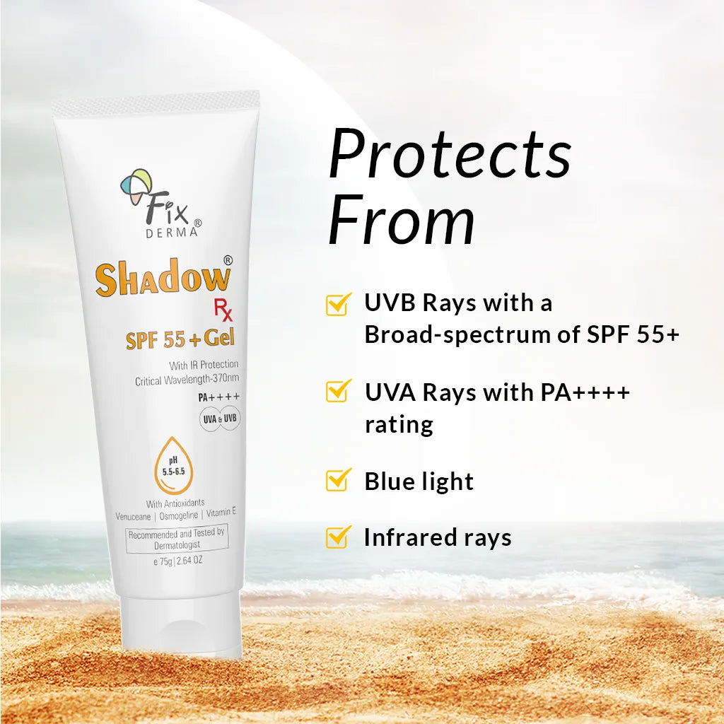 Fixderma Shadow Rx SPF 55+ Gel - 75 gms