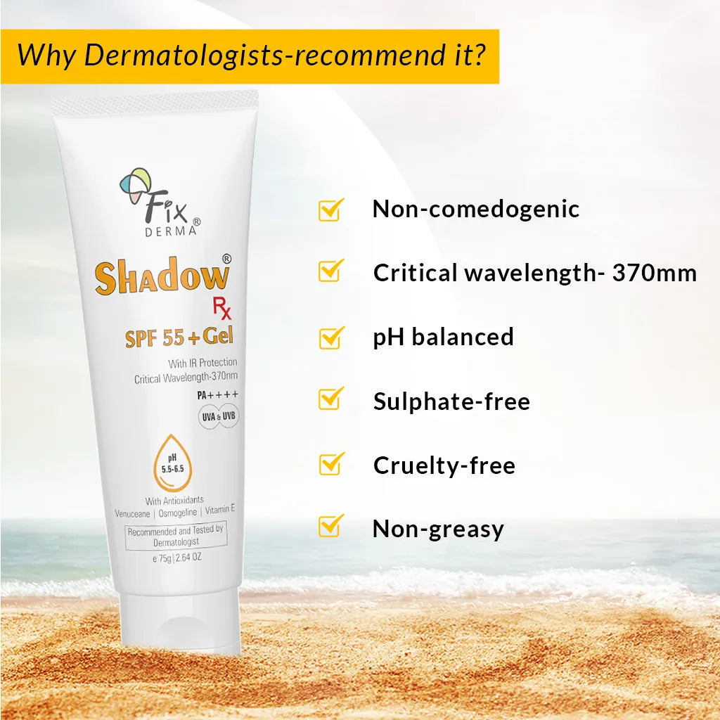 Fixderma Shadow Rx SPF 55+ Gel - 75 gms