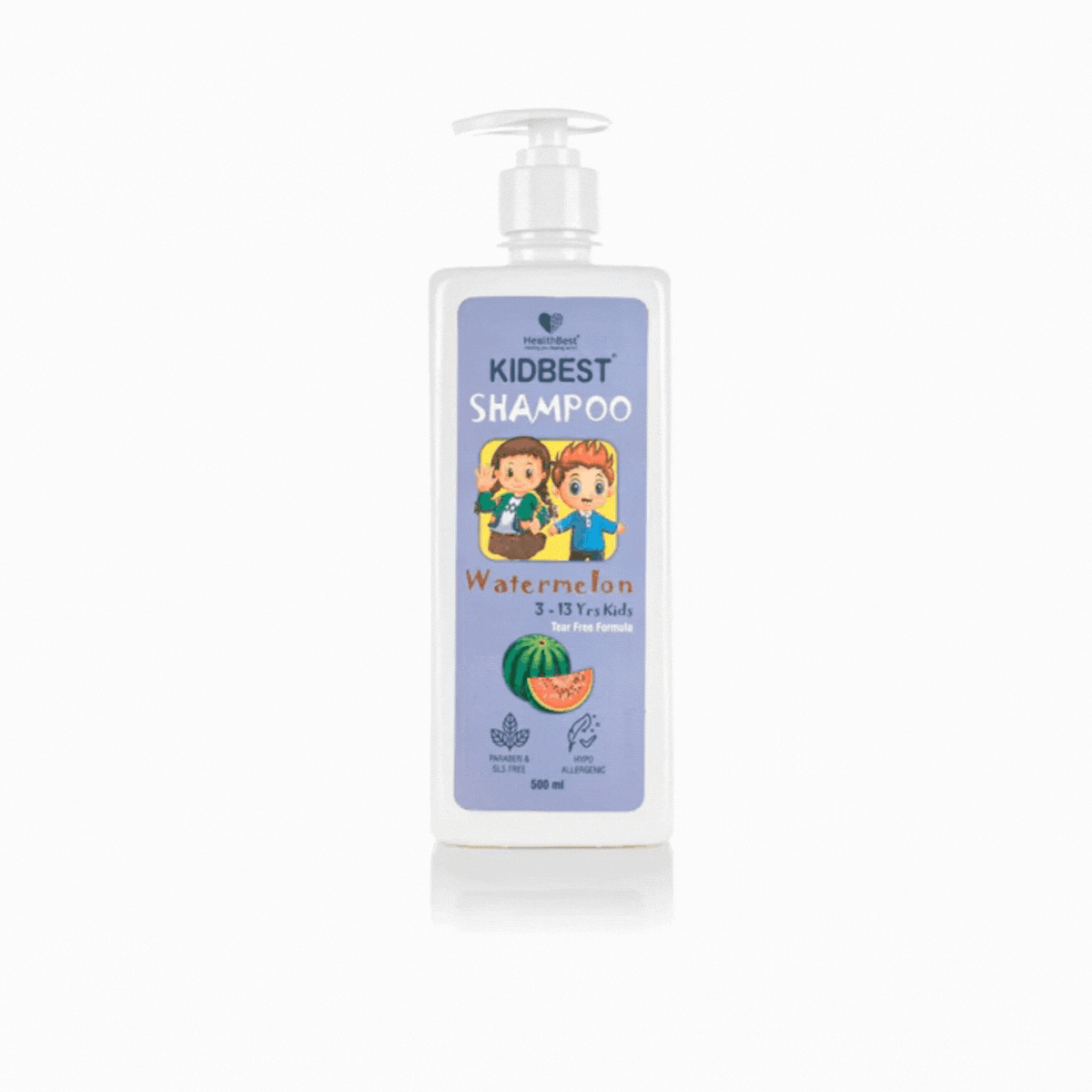 Health Best Kidbest Hair Shampoo for 3-13 Years Kids Pack of 2 - Each 500ml
