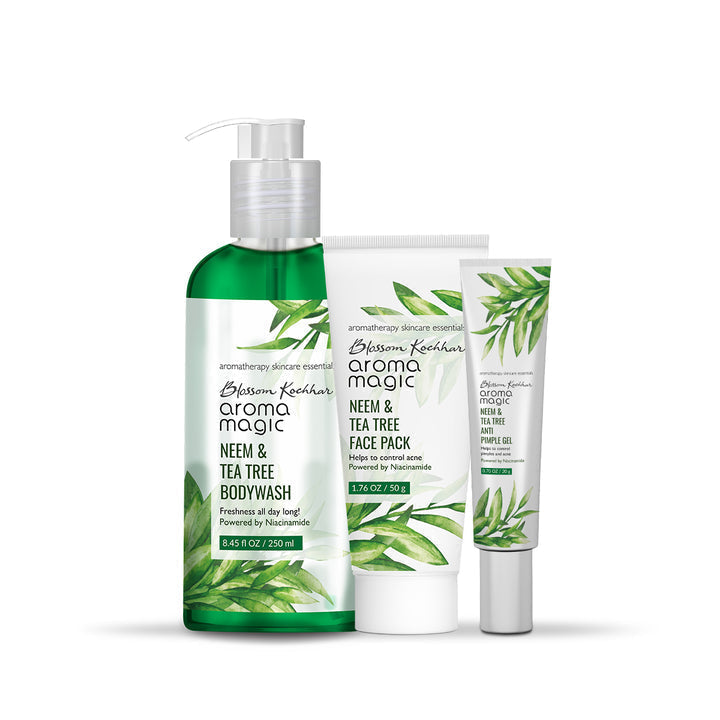 Blossom Kochhar Aroma Magic Anti Pimple Body Wash Face Pack & Gel Combo
