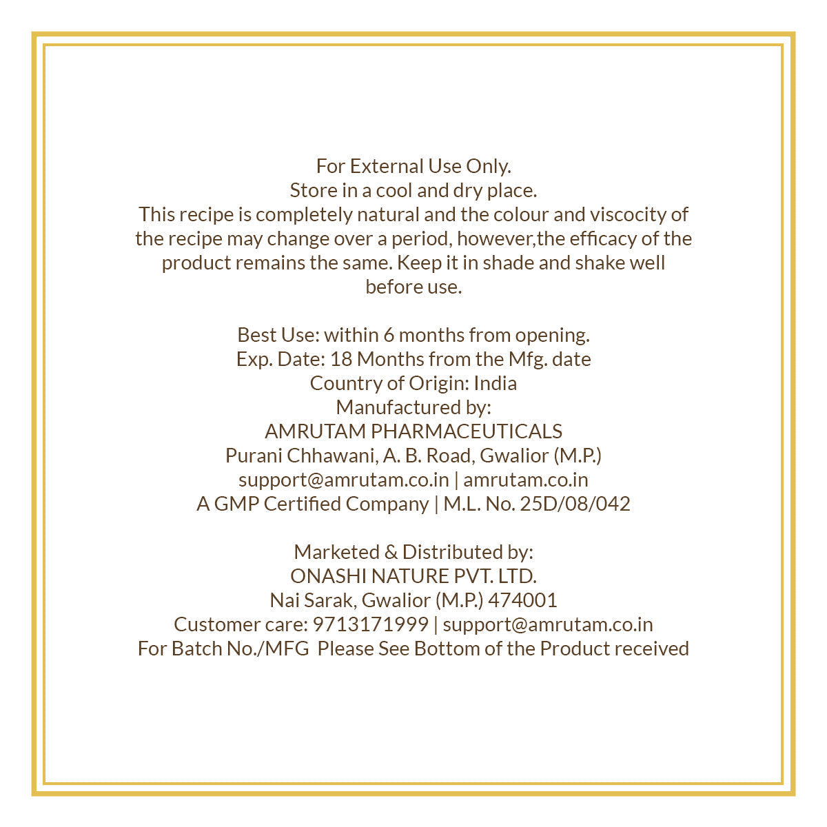 Amrutam Kuntal Care Herbal Shampoo Healthy, Natural and Dynamic Hair - 200 ml