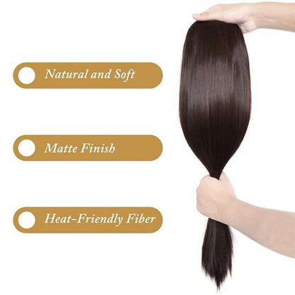Bronson Professional 24 Clip-In Hair Extensions Dark Brown Straight Hair - Volume - 2