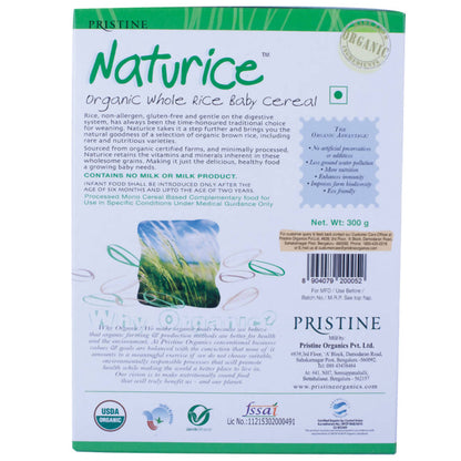 Pristine Naturice ? Organic Whole Rice Baby Cereal