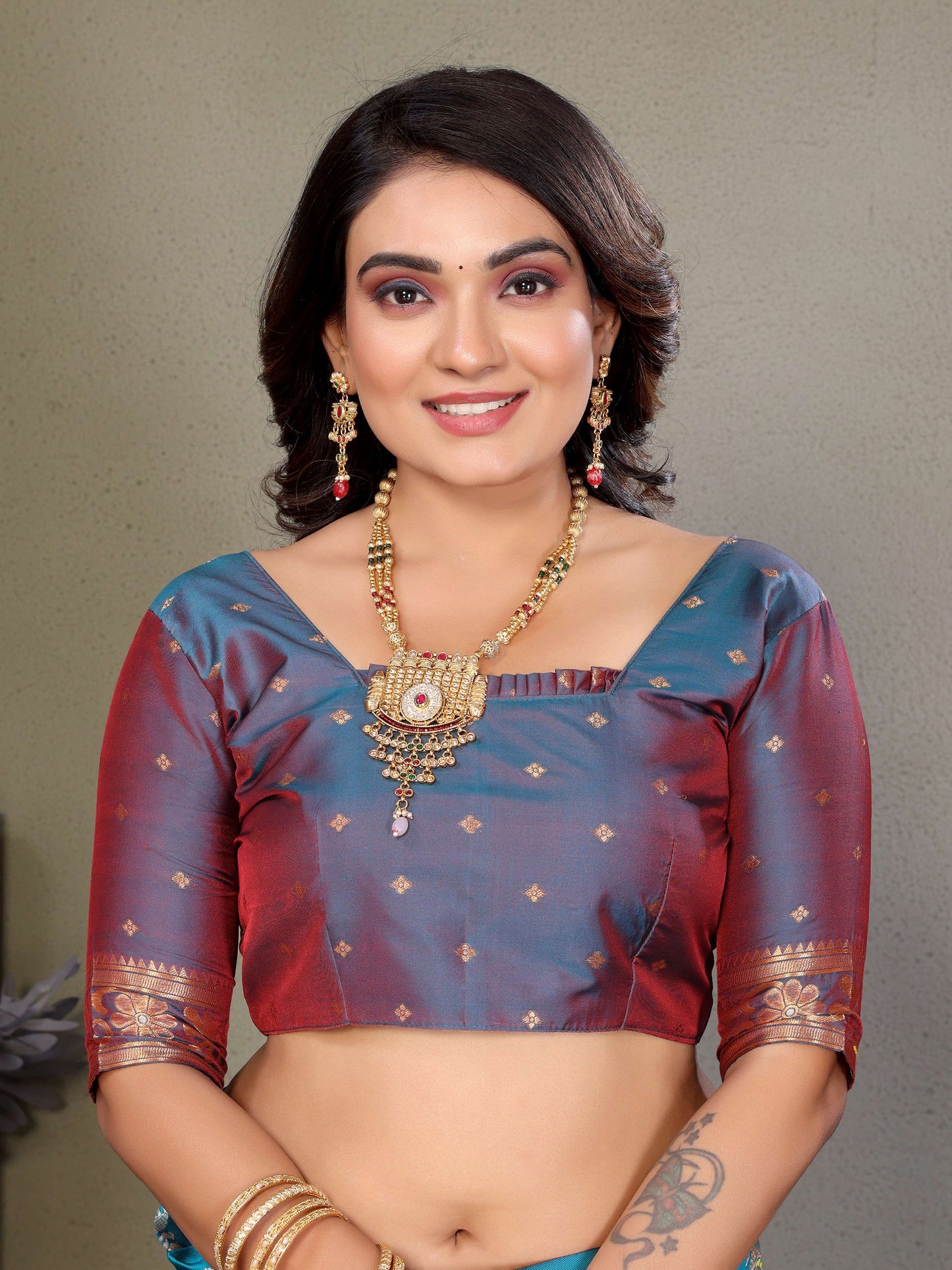Sonakshi Women's Fenta Banarasi Silk Zari Woven Traditional Saree with Blouse