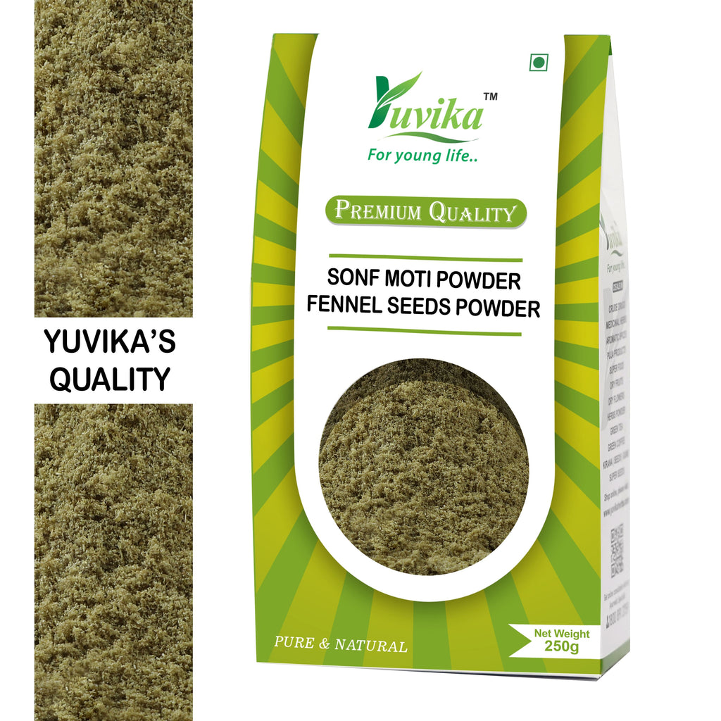 Yuvika Sonf Moti Powder - Saunf Moti Powder - Foeniculum Vulgare - Fennel Seeds Powder - 250gms