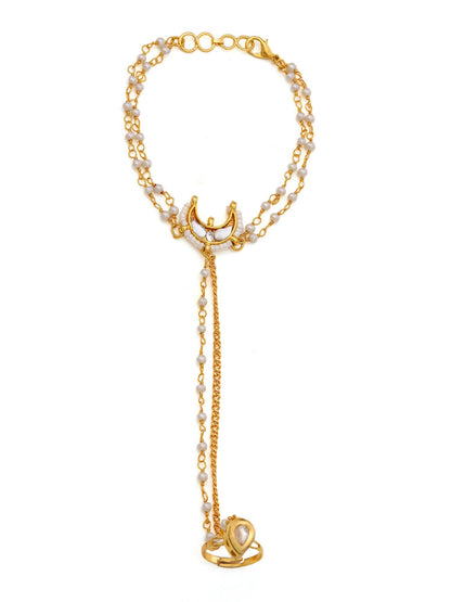 Ruby Raang Gold Chand Kundan Haath Phool