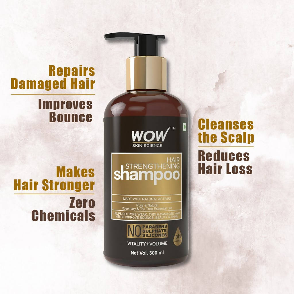Wow Skin Science Hair Strengthening Shampoo - 300 ml