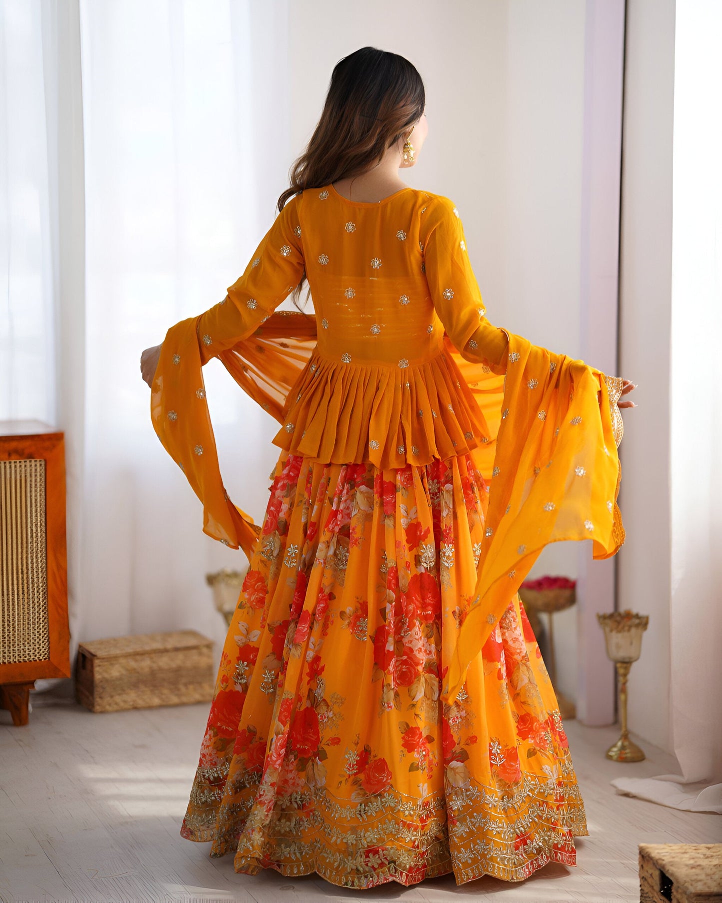 Lehenga Mart Designer Bollywood Style Wedding Lehenga Choli - Yellow