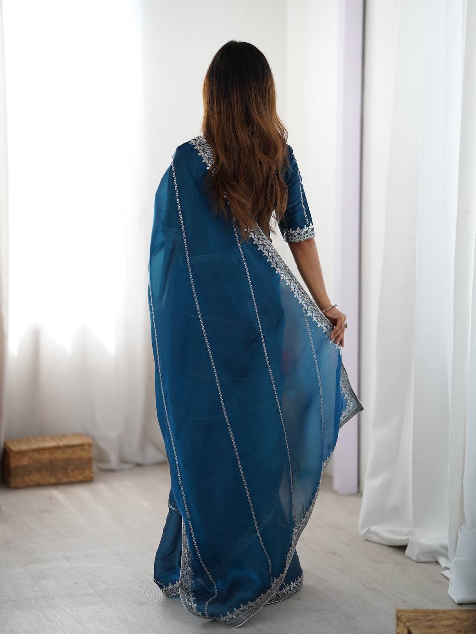 Lehenga Mart Designer Bollywood Style Party Wear Saree-Blue