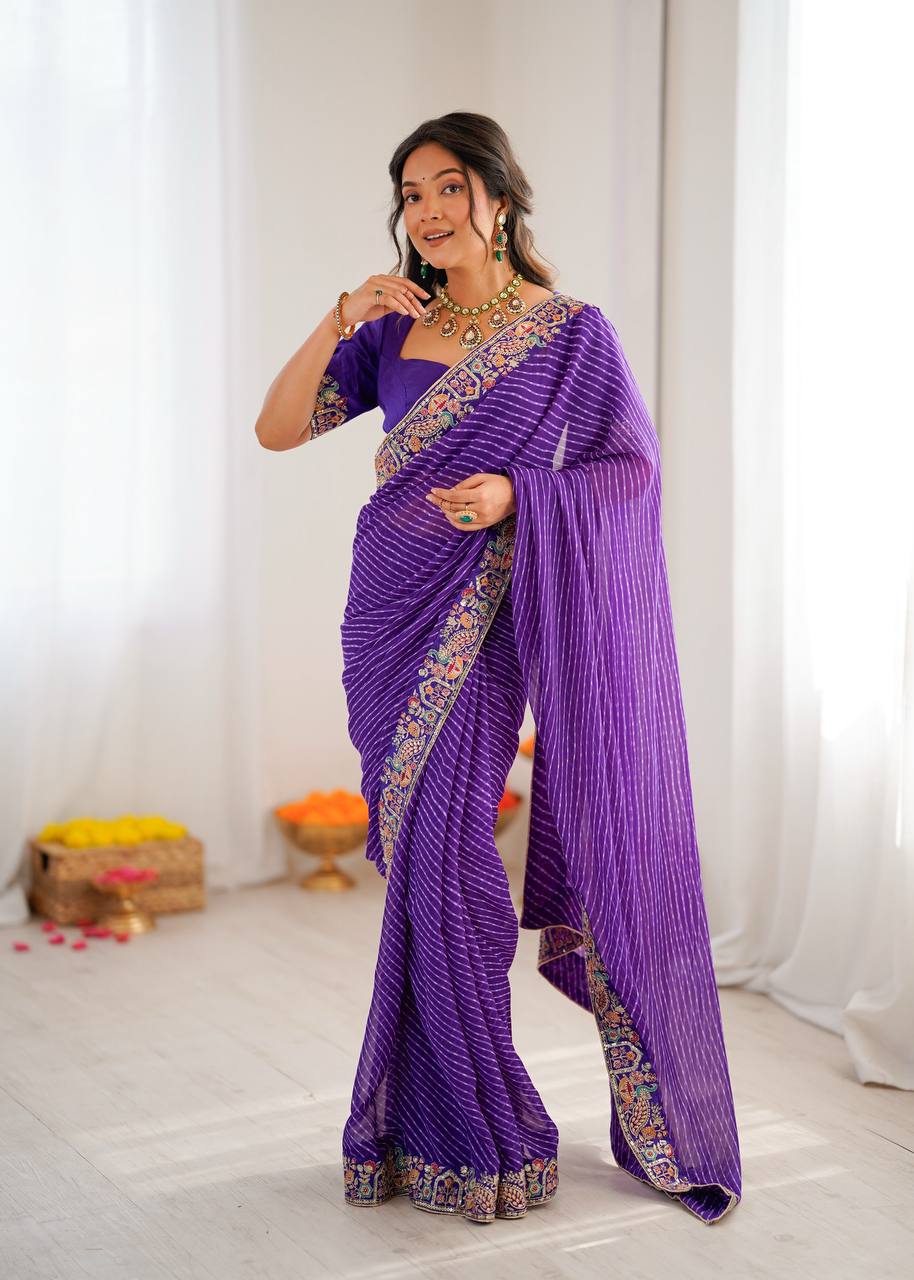 Lehenga Mart Designer Bollywood Style Party Wear Saree-Blue
