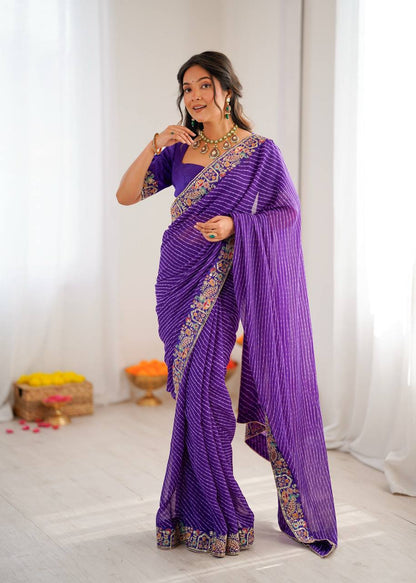 Lehenga Mart Designer Bollywood Style Party Wear Saree-Blue
