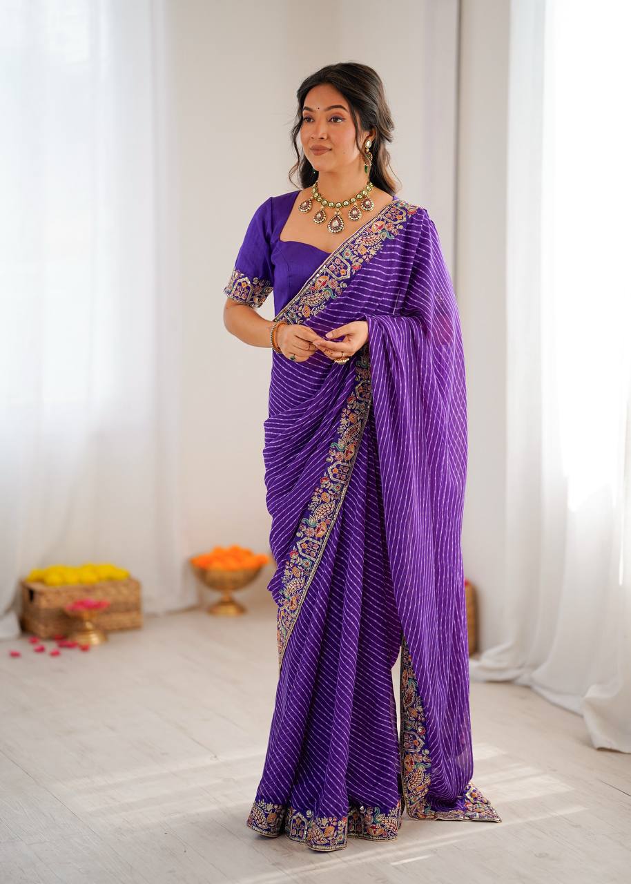 Lehenga Mart Designer Bollywood Style Party Wear Saree-Blue