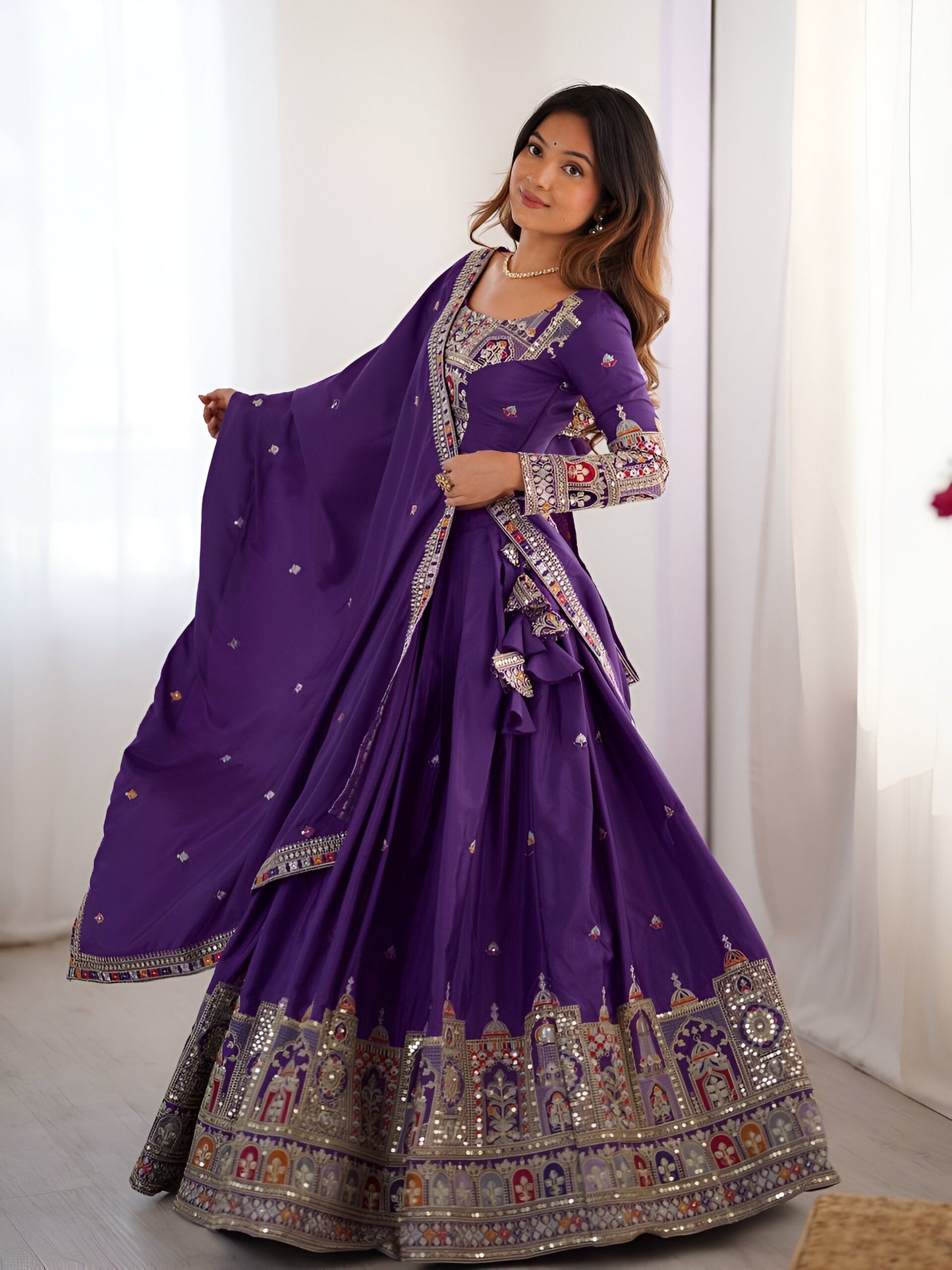 Lehenga Mart Designer Bollywood Style Wedding Wear Lehenga Choli - Purple