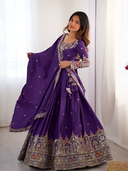 Lehenga Mart Designer Bollywood Style Wedding Wear Lehenga Choli - Purple