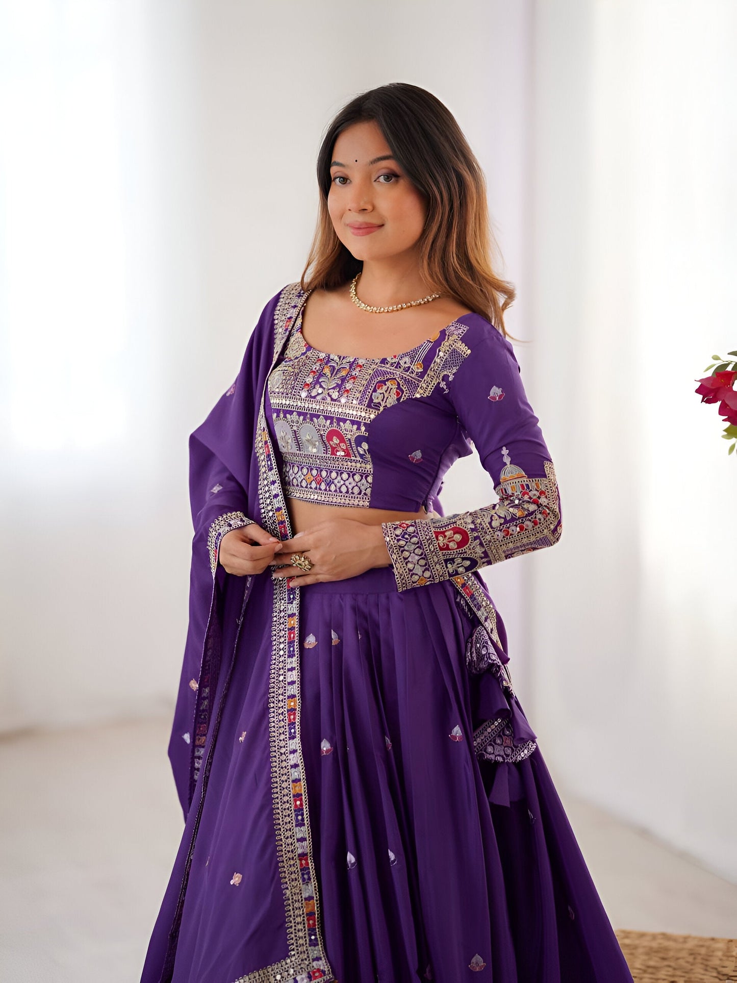 Lehenga Mart Designer Bollywood Style Wedding Wear Lehenga Choli - Purple