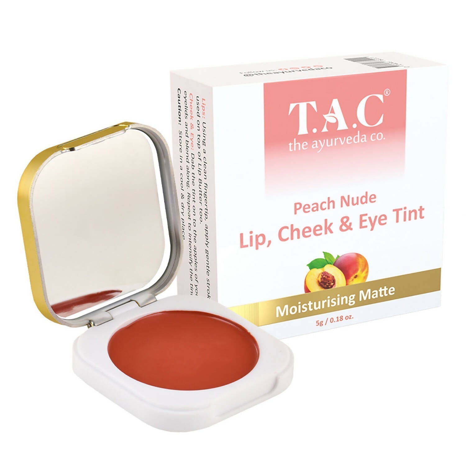T.A.C - The Ayurveda Co. Peach Nude Lip, Cheek & Eye Tint