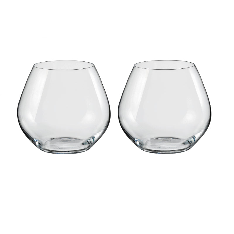 Amoroso Crystal Stemless Wine Glass | Set of 2 | Multiple Sizes