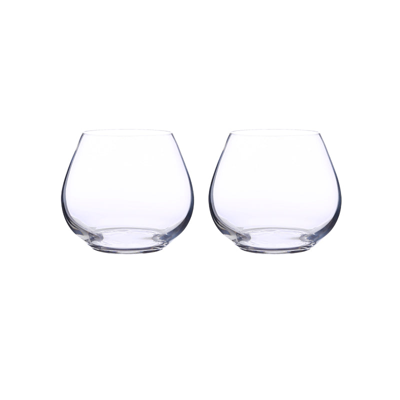Amoroso Crystal Stemless Wine Glass | Set of 2 | Multiple Sizes
