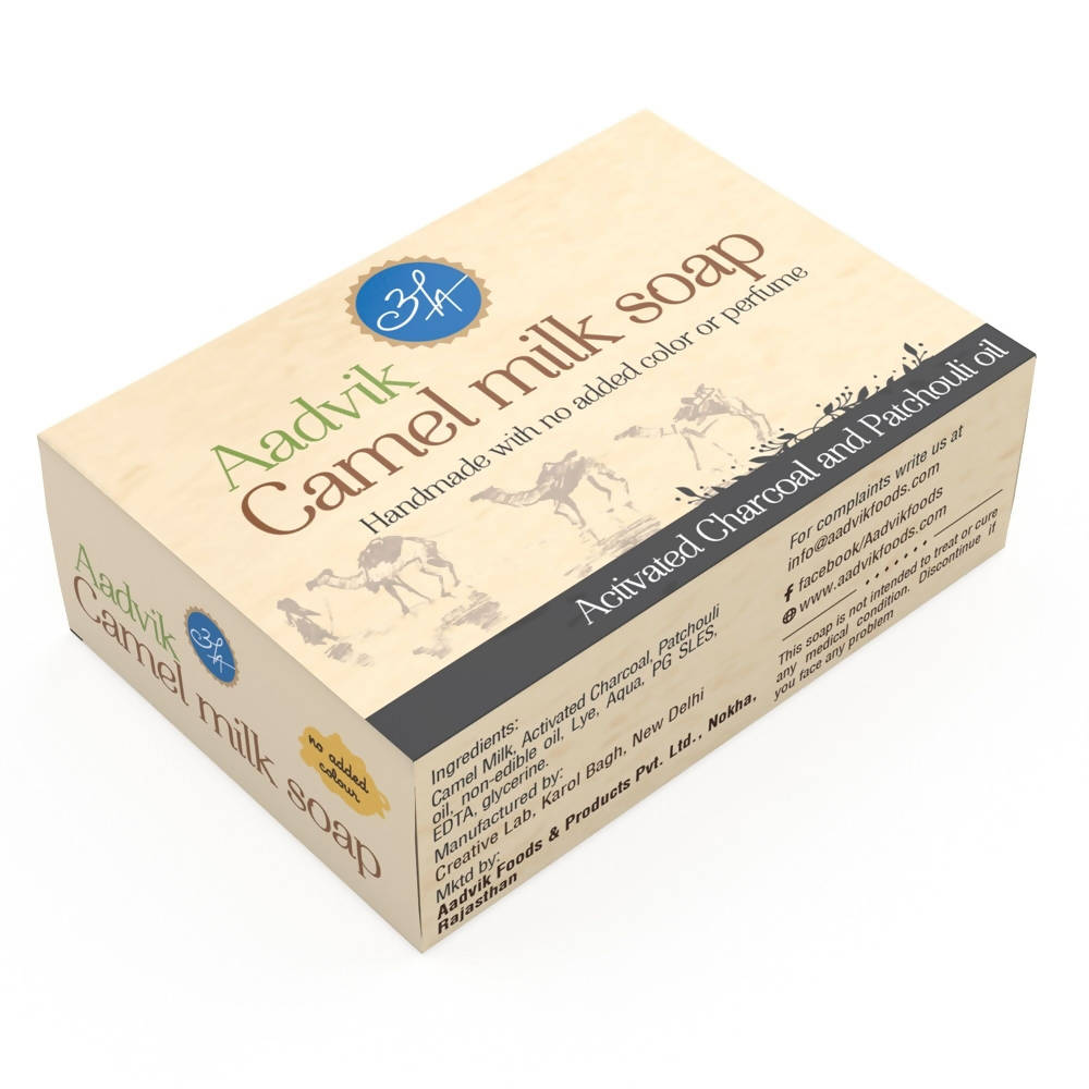Aadvik Camel Milk Soap With Activated Charcoal And Patchouli Oil - 100 gms