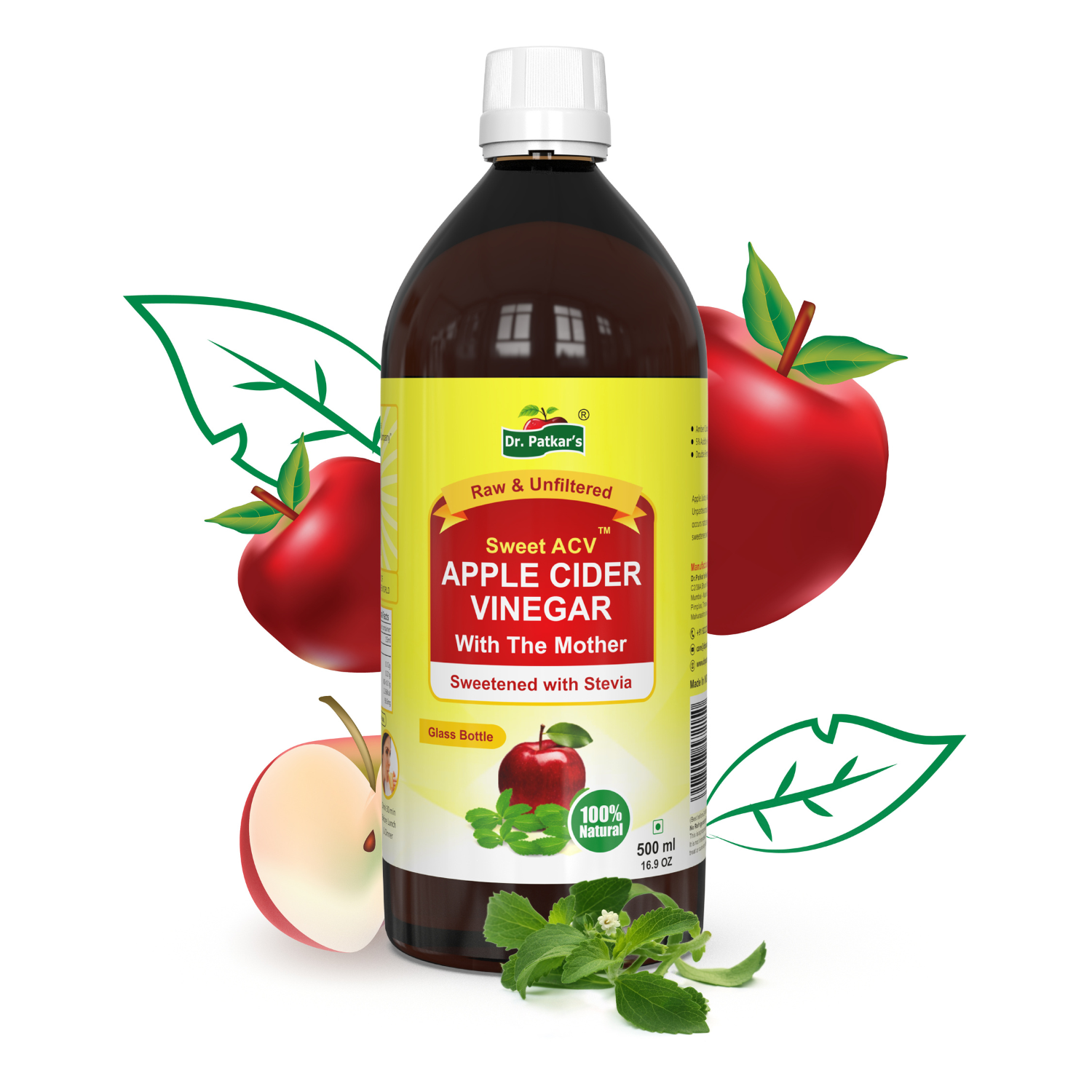 Dr.Patkars Apple Cider Vinegar With Stevia - 500 ml