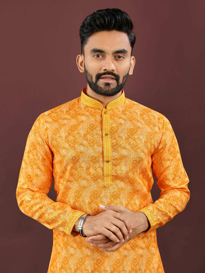 Anaita Dark Yellow Digital Print Kurta