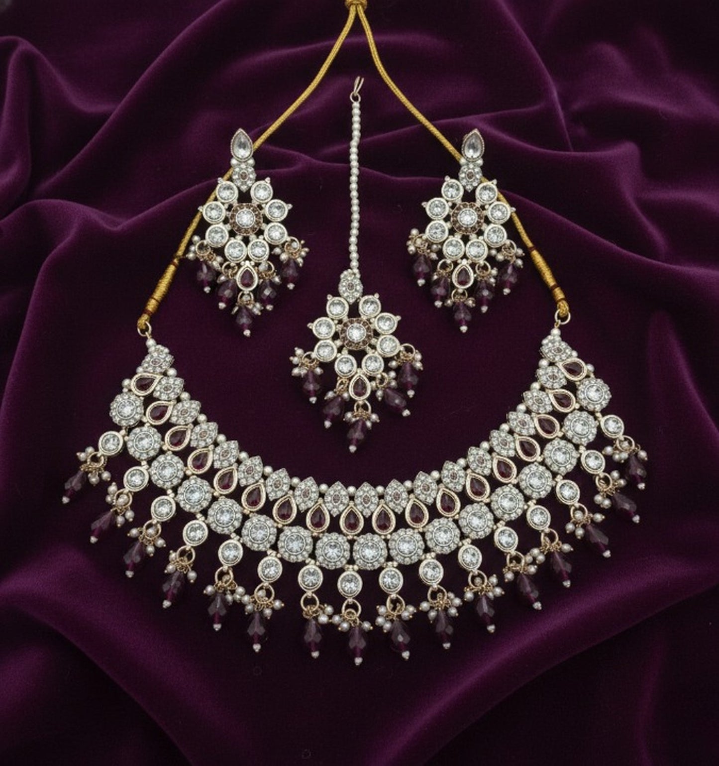 Jewel City Royal Stone Bridal Necklace Set for Women | Traditional Gold-Plated Ethnic Indian Jewelry