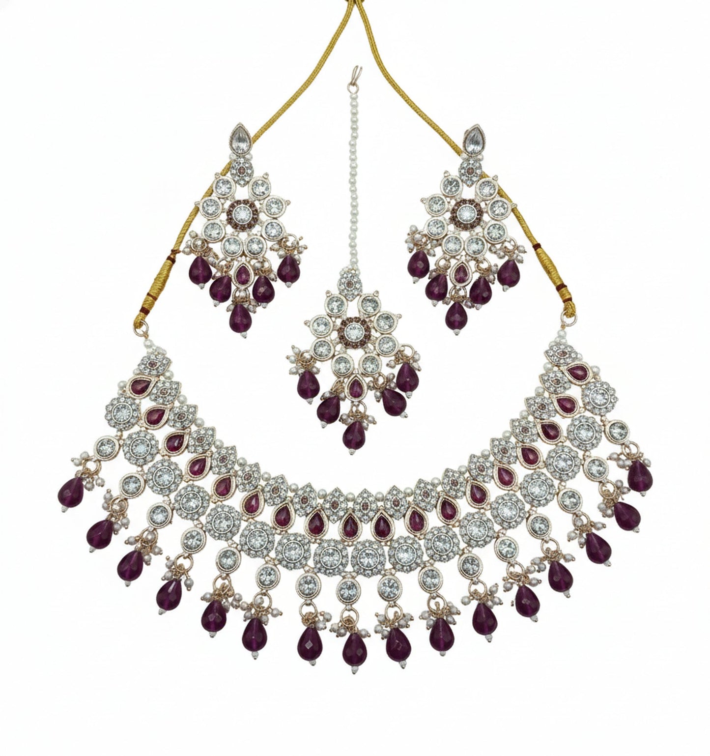 Jewel City Royal Stone Bridal Necklace Set for Women | Traditional Gold-Plated Ethnic Indian Jewelry