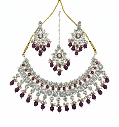 Jewel City Royal Stone Bridal Necklace Set for Women | Traditional Gold-Plated Ethnic Indian Jewelry