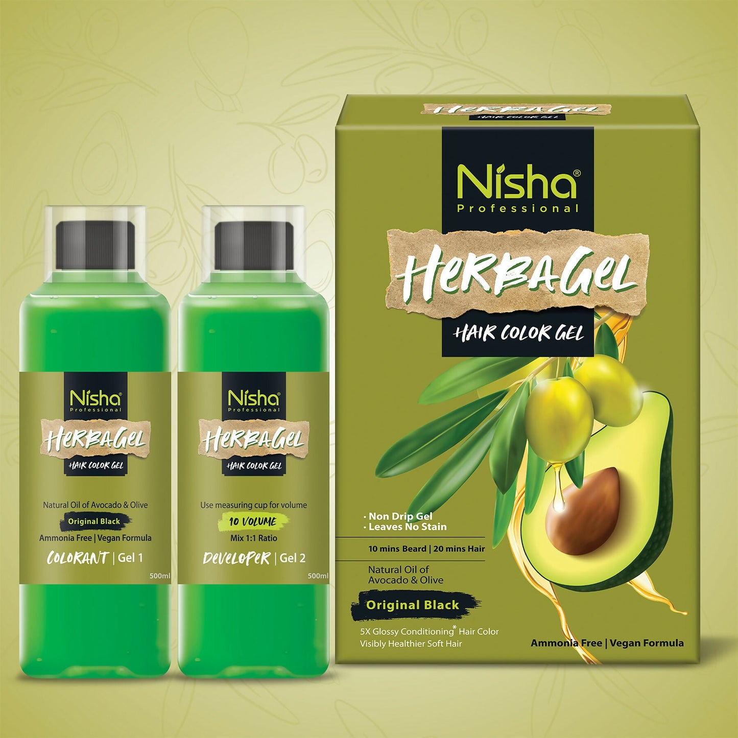 Nisha Care Hair & Beard Colour Gel-Original Black