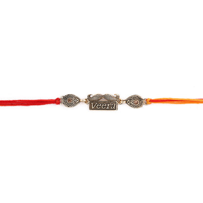 trueBrowns X Voylla Antique Designer Veera Rakhi With Roli Chaawal Pack