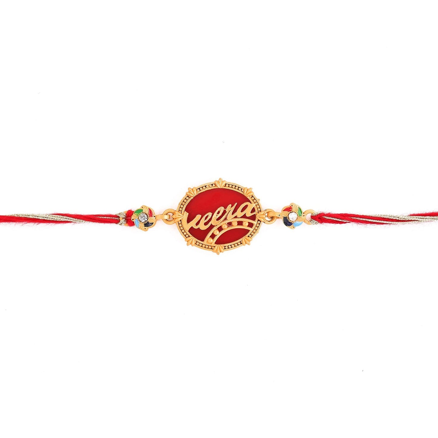 trueBrowns X Voylla Designer Veera Enameled Rakhi With Roli Chaawal Pack