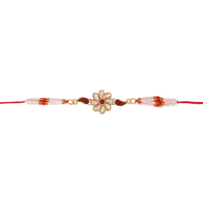 trueBrowns X Voylla Graceful Kundan Rakhi With Roli Chaawal Pack