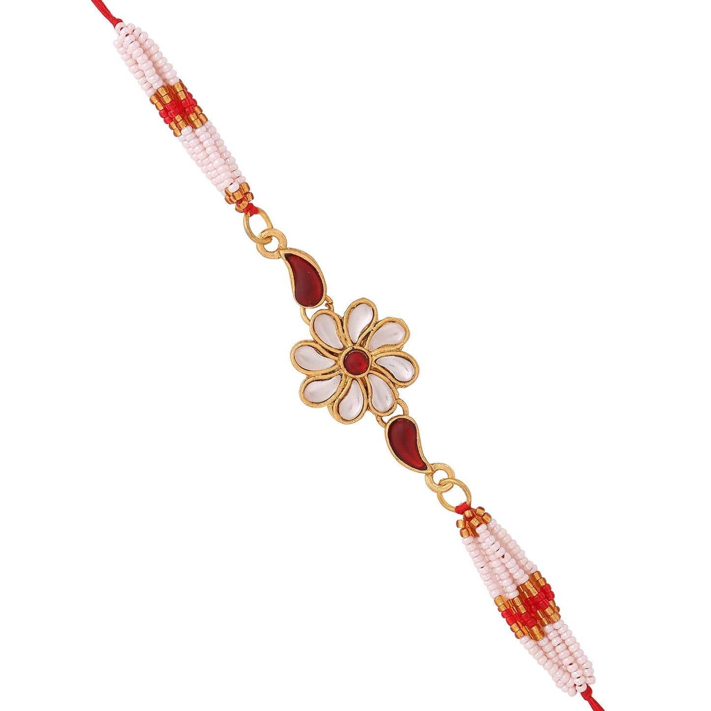 trueBrowns X Voylla Graceful Kundan Rakhi With Roli Chaawal Pack
