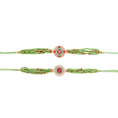 trueBrowns X Voylla Set of Two Beaded Rakhis With Roli Chaawal Pack