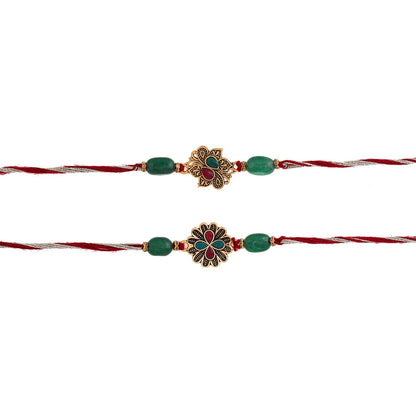 trueBrowns X Voylla Graceful Set of Two Rakhis With Roli Chaawal Pack