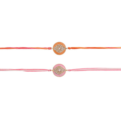 trueBrowns X Voylla Enameled Rakhi Combo Set With Roli Chaawal Pack