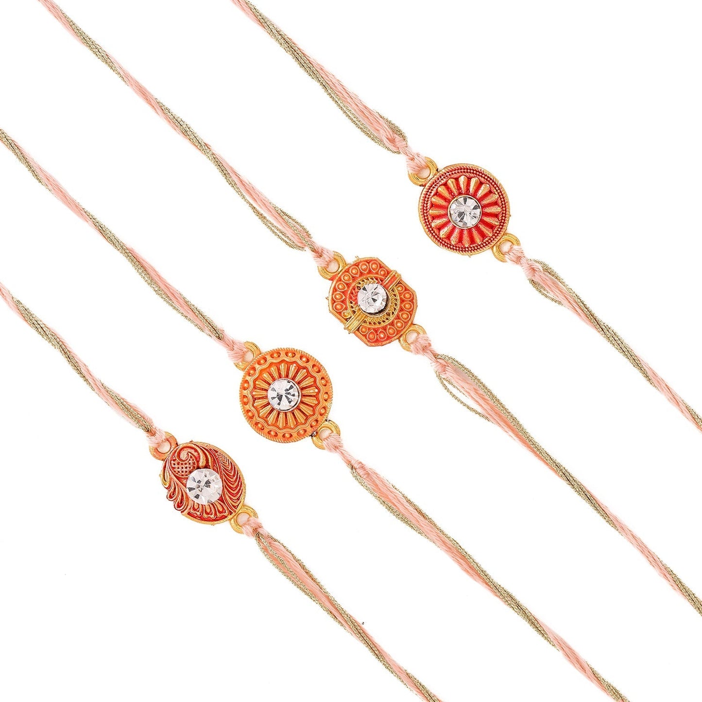 trueBrowns X Voylla Set Of 4 Designer Rakhi With Roli Chaawal Pack
