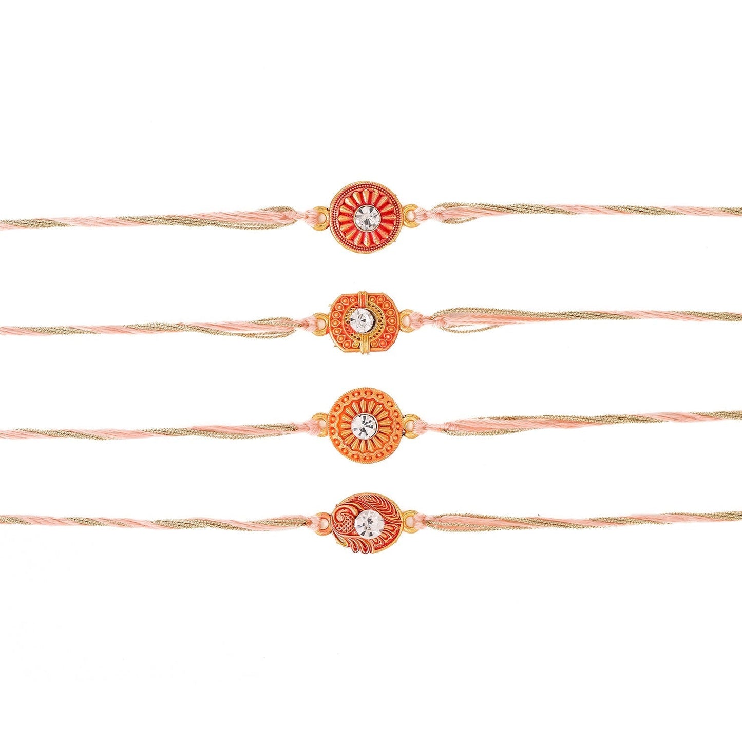 trueBrowns X Voylla Set Of 4 Designer Rakhi With Roli Chaawal Pack