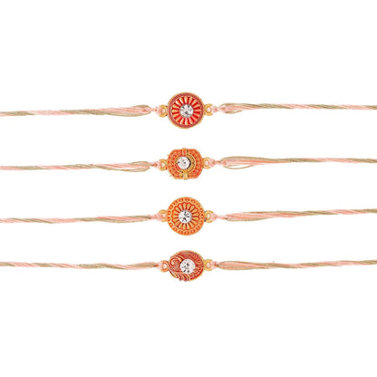 trueBrowns X Voylla Set Of 4 Designer Rakhi With Roli Chaawal Pack