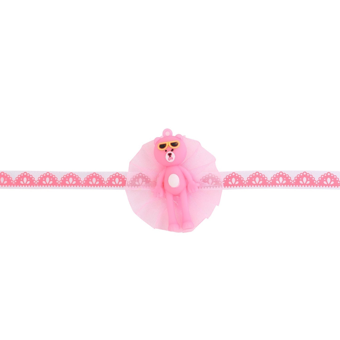 trueBrowns X Voylla Adorable Pink Teddy Bear Rakhi With Roli Chaawal Pack