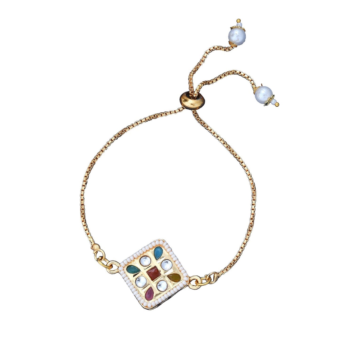 trueBrowns X Voylla CZ Embellished Gold Toned Bracelet Style Rakhi