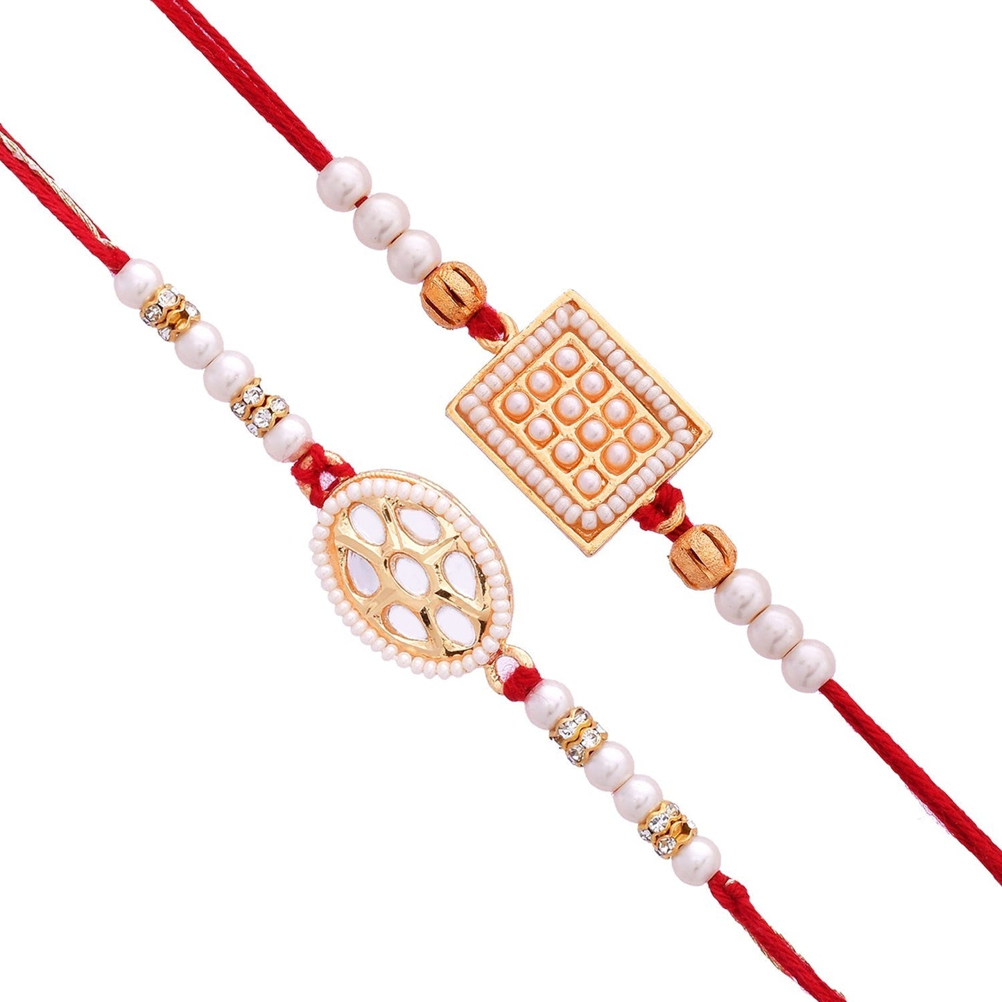 trueBrowns X Voylla Set of 2 Meenakari Kundan Embellished Rakhi
