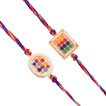 trueBrowns X Voylla Set of 2 Multicolor Thread Rakhis With Beautiful Beads
