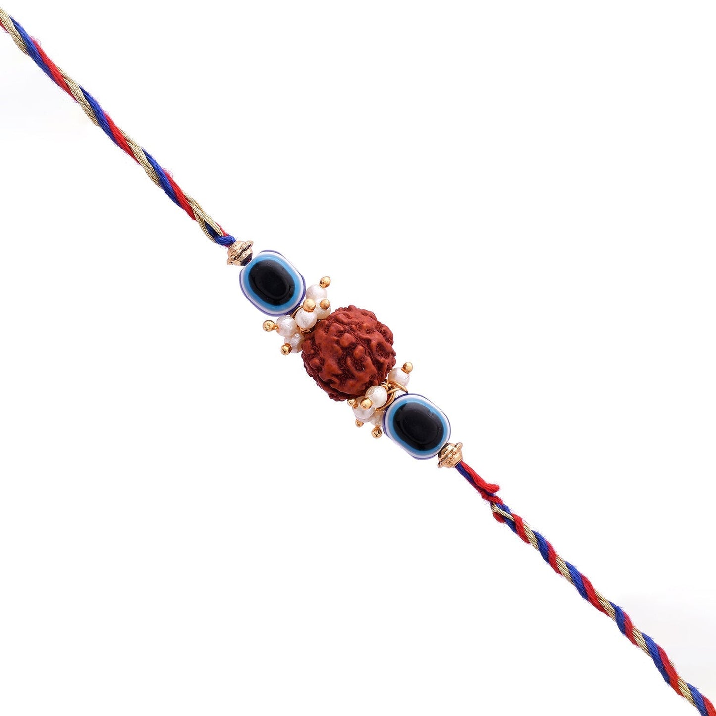 trueBrowns X Voylla Evil Eye Beaded Rakhi Embellished With Rudraksha