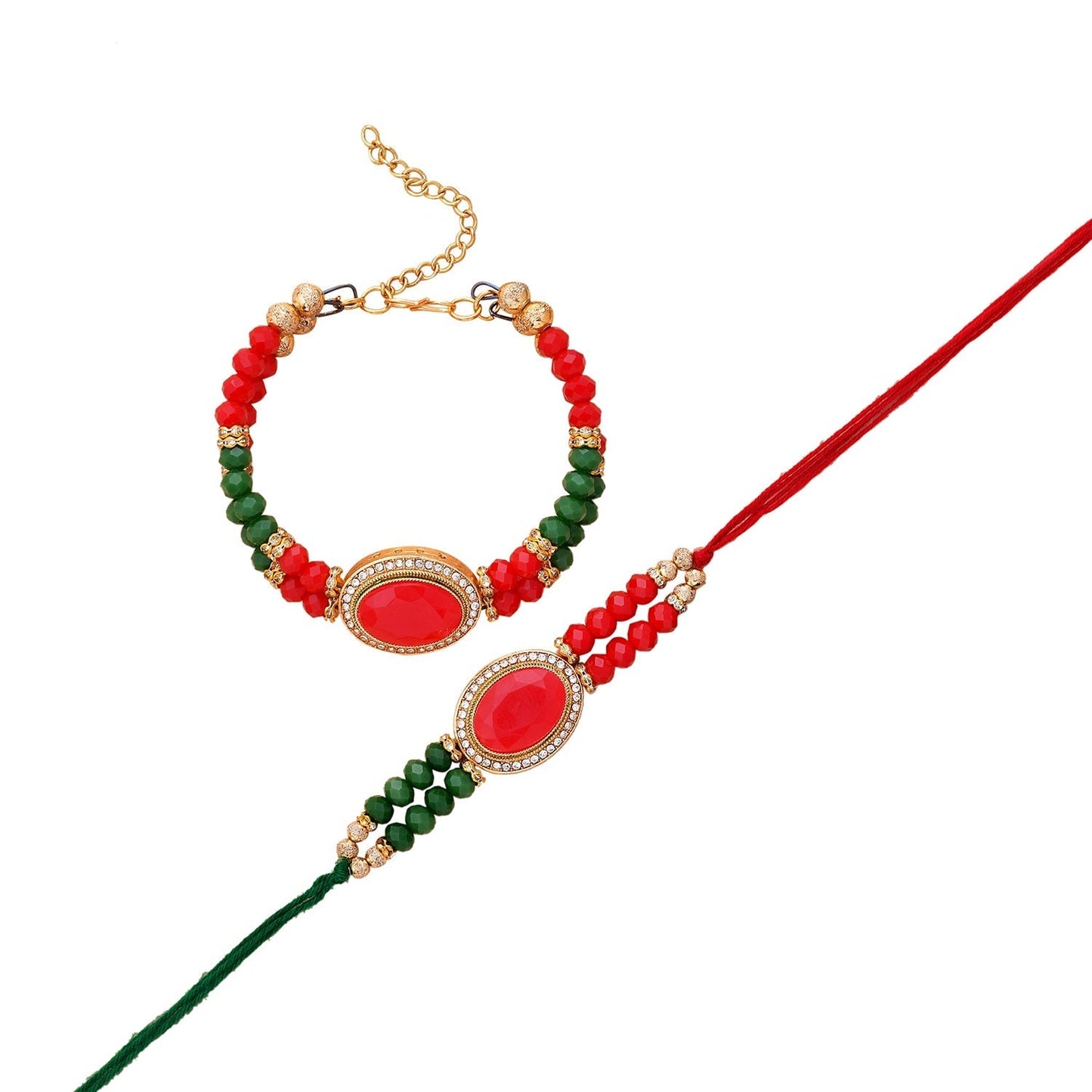 trueBrowns X Voylla Colorful Beads Embedded Bhaiya Bhabhi Rakhi