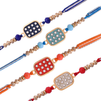 trueBrowns X Voylla Set of 4 Colorful Meenakari Enamel Work Rakhi
